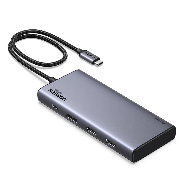UGREEN 8 in 1 USB C Docking Station with Dual Monitor, 4K Triple Display USBC Hub with 2 HDMI, DP, 2 USB A&C 3.2 Ports, 100W PD, USB-C Dock Compatible for MacBook, Dell, HP, Lenovo, Surface etc