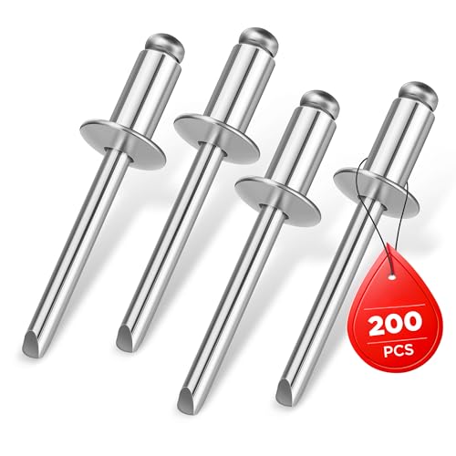 WORKPRO 200Pcs Aluminum Blind Rivets, 1/4" x 1/2" Pop Rivets Assortment 1/4" x 1/2"