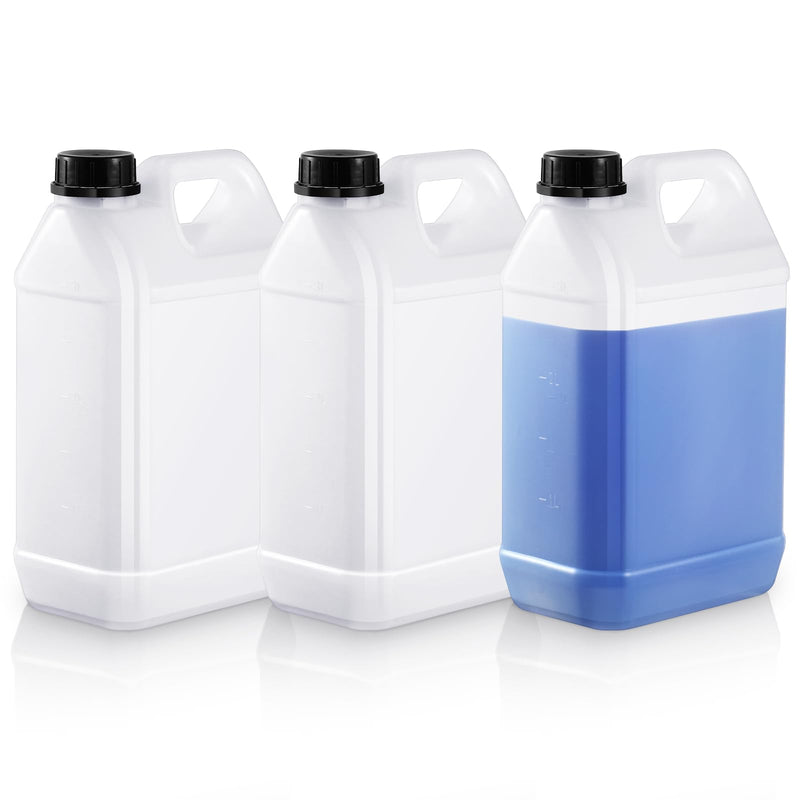 Ziliny 3 Pcs 1 Gallon Plastic Jug with Lids Square Empty Storage Containers Hdpe Carboy Plastic Jar Containers for Milk Water Beverage Oil Liquids (Translucent Color) Translucent Color