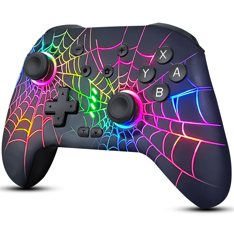 DBEPANK Switch Controller, Wireless Pro Controller Compatible with Nitendo Switch/Switch Lite/Switch OLED, Switch Controller Pro, Rechargeable Switch Remote Gamepad with 6-Axis Gyro,10 RGB Light
