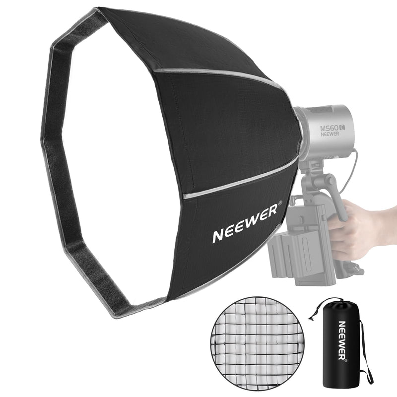 NEEWER Octagonal Softbox 50 cm mit NEEWER Mount(Not Bowens Mount),Octabox Softbox Folding & Quick Installation mit Honeycomb Light Diffuser für MS60 MS60B MS60C MS150B LED Video Studio Light, NS4P 50cm