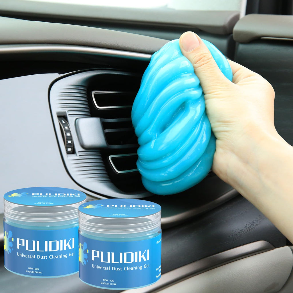 PULIDIKI Car Cleaning Gel Car Cleaning Putty Auto Detail Tools Car Slime Cleaner Car Interior Cleaner Car Accessories Stocking Stuffers for Men Women Teens White Elephant Gifts Adults Blue 2Pack Blue(2Pack)