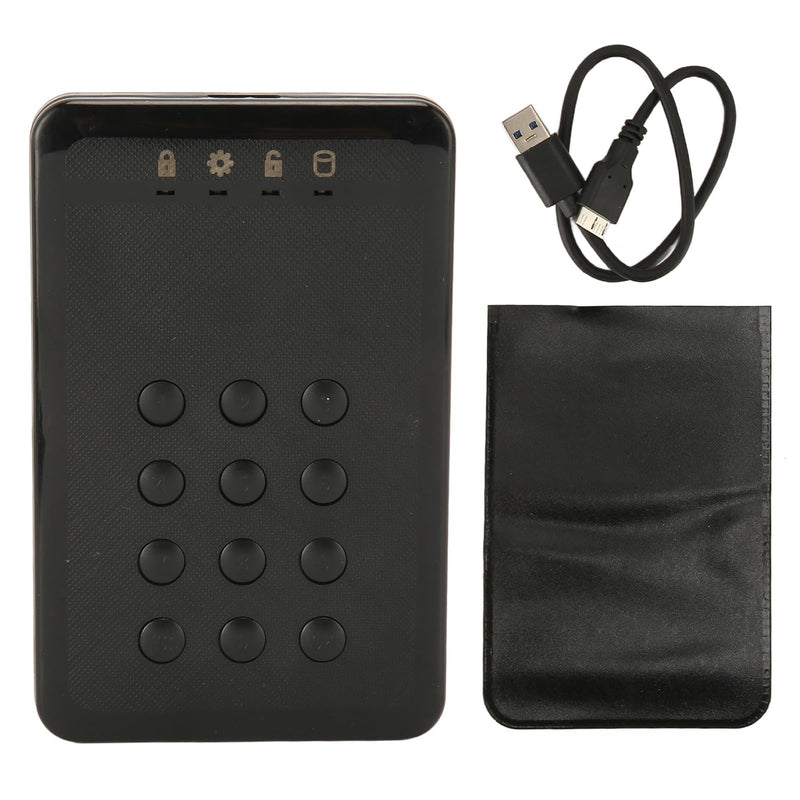 Zyyini Encrypted Hard Drive Enclosure, 3TB 5Gbps Encrypted USB 3.0 2.in SATA Hard Drive Enclosure Password Access Hardware, for 7 8 10 for OS X 10 and