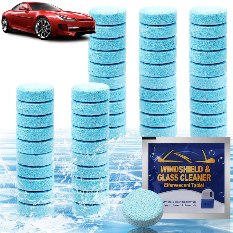 TAFFY'S Car Windshield Washer Fluid Tablets, Windshield Wipe Fluid, Windshield Washer Fluid Concentrate, Windshield Washer Solid Effervescent, Automotive Glass Cleaner (50) 50 Tablets