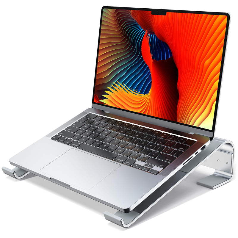 Laptop Stand for Desk, Aluminum Laptop Riser, Ergonomic Computer Stand Compatible with for MacBook Pro/Air, Dell, HP, Lenovo, 10-17.3'' (Silver) Silver