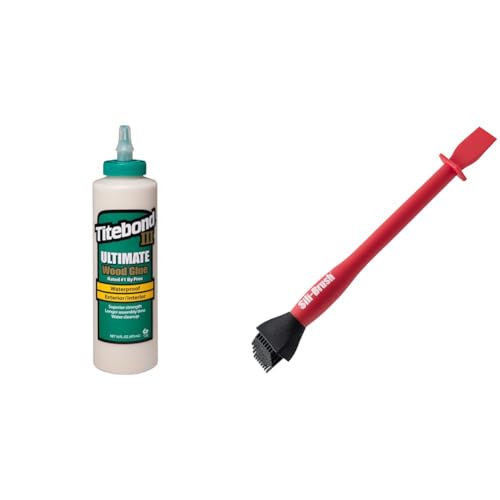 Titebond III Ultimate Wood Glue, 16-Ounces #1414 & Sili-Brush - Silicone Glue Brush (1" Tip) Glue Dries and Peels Off. Ideal for Wodworking, Arts, Crafts, Around The Home and Hobbyists Wood Glue + Glue Brush Advanced proprietary polymer