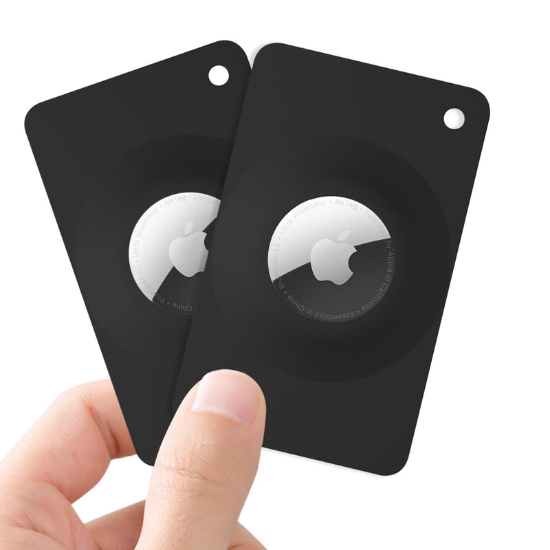 Airtag Wallet Holder Airtag Card Holder 2-Pack, Ultra Thin Card Case for Apple Airtag, Lightweight Airtag Card Holder for Wallet, Purse, Handbag, Keys, Clutch Bag Black/Black