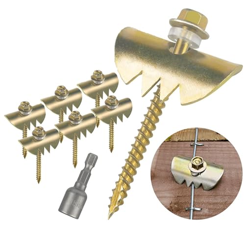 2 Inch Fence Staples 50PCS, Galvanized Fencing Staples for Wire Fencing, Barbed Wire and Electric Fence to Wood Post, Heavy Duty U-Shaped Nails with Grip Teeth and Hex Socket
