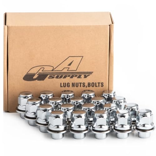 GAsupply 12x1.25 Lug Nuts, 20pcs OEM Mag Seat 13/16" Hex, 1.46" Length M12 x 1.25 1.46" Tall - Mag Seat Silver