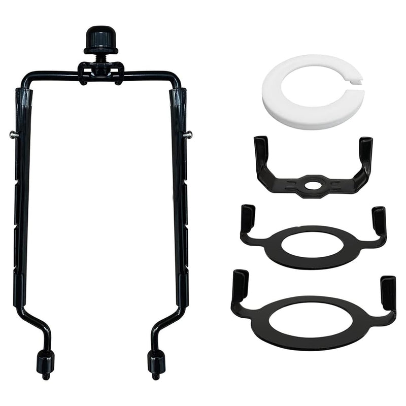 2 Piece Lampshade Harp Holder E14 E26 E27 Light Base Adapter Adjustable Lamp Harp Kit Black Horn Frame Lampshade Holder