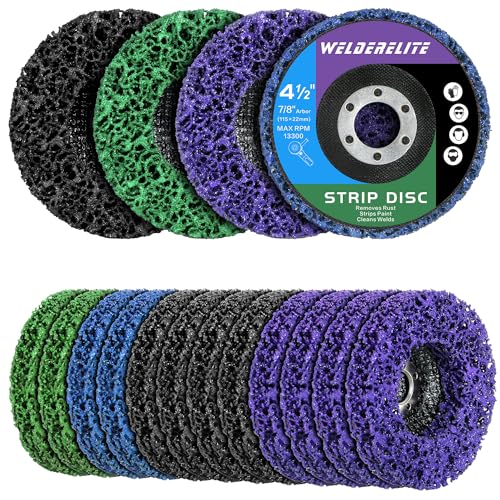 12-Pack Paint Stripper Discs for Angle Grinder, 4-1/2" x 7/8" - Multi-Surface Rust, Paint, and Oxide Removal Wheels for Metal and Wood 4.5 in - 12 pk