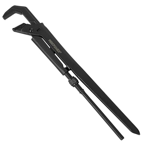 MAXPOWER Swedish Pipe Wrench, 16 1/2-Inch Adjustable Swedish Pipe Spanner Plumbers Wrench with 90°Angled Jaw, Jaw MAX Opening Capacity 2.75"