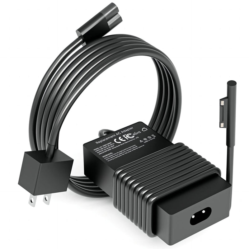 65W Surface Pro Laptop Charger for Microsoft Surface Pro 10,9,8,7+,7,6,5,4,3,X, Windows Surface Laptop 5,4,3,2,1, Surface Laptop 5,4,3,2,1 Studio, Surface Book 3,2,1, Surface Go Tablet, with 10FT