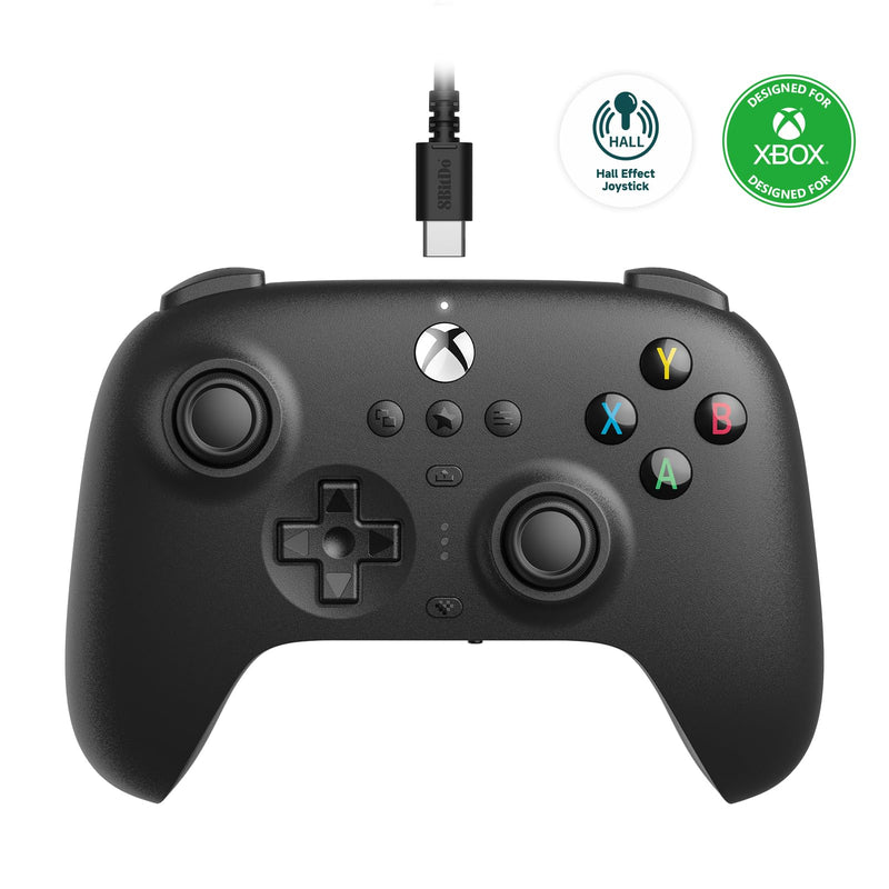 8Bitdo Ultimate Wired Controller for Xbox, Hall Effect Joysticks and Hall Triggers, Compatible with Xbox Series X|S, Xbox One, Windows 10 & Windows 11 - Officially Licensed (Black) Black Hall Effect Joystick