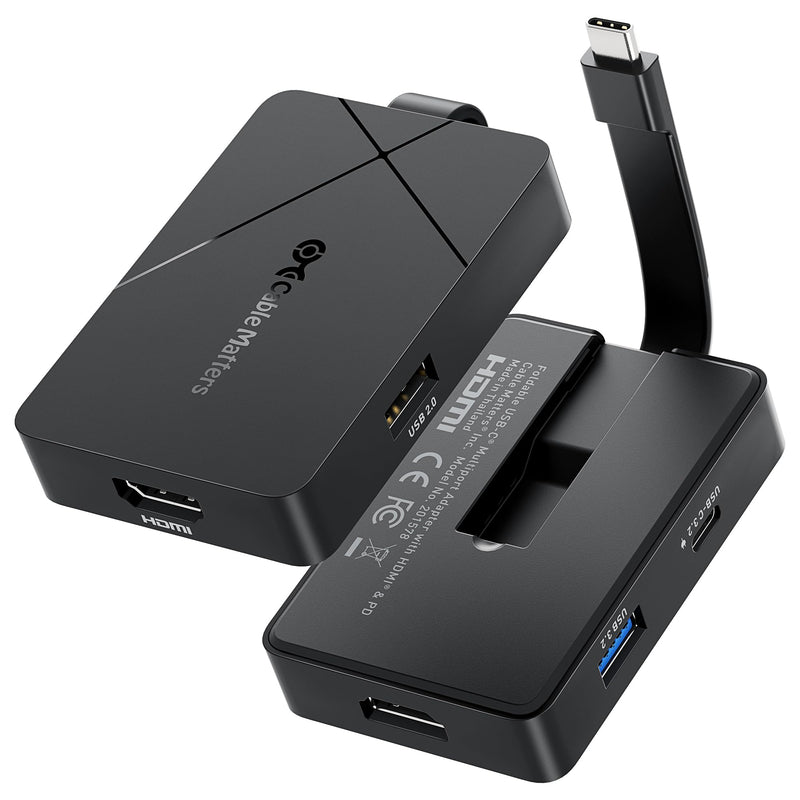 [Designed for Microsoft Surface] Cable Matters 4-in-1 USB C Hub HDMI 4K@60Hz 100W Charging, 10Gbps USB and USBC, Compatible with Surface Pro/Laptop/Book with USBC or Thunderbolt 4
