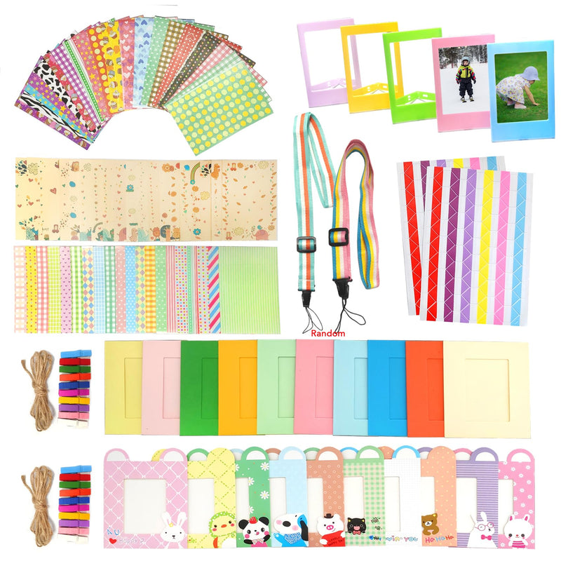 Colorful Mini 11 Accessories 312 Pcs Accessories Compatible with Mini 9 8 90 70 11 12 Include Mini Sticker for Film Desk Frames