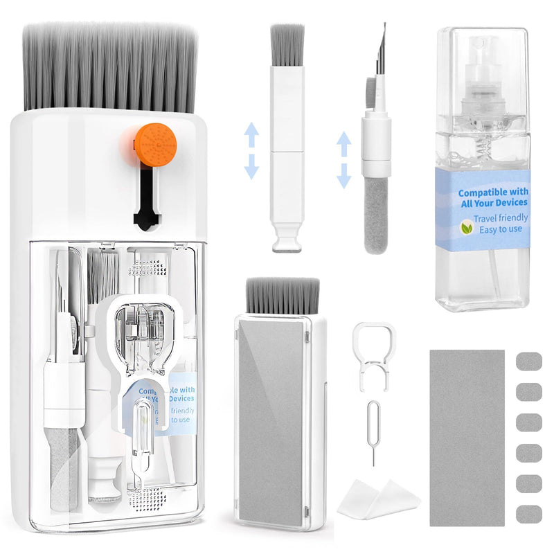 Keyboard Cleaner Laptop Cleaning Kit - 12 in 1 Computer Tech Cleaning Brush, Electronic Screen Cleaner with Multi-Function Cleaning Pen for MacBook, Tablet, iPhone, Earbuds, Camera, Lens