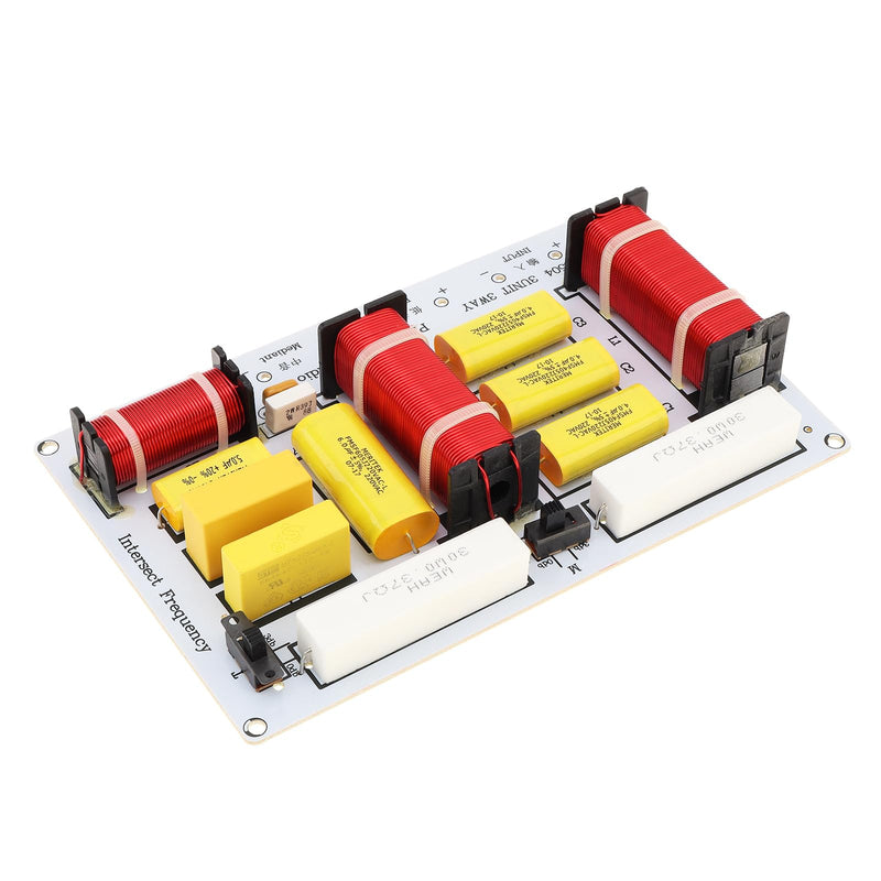3 Way Speaker Crossover, 350W 3 Way 3 Speaker Unit HiFi Home Speakers Audio Frequency Divider Crossover Strainers Yellow