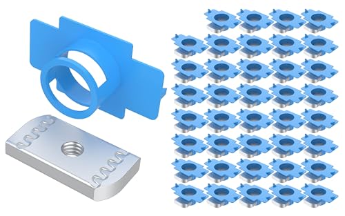 40 Pcs 3/8"-16 Nylon Strut Channel Cone Nuts, Nylon Channel Squeeze Nut for Strut Channel, Easy to Locate Mounts Solar Panel, Strut Channel Nuts with Dacromet Finish 40