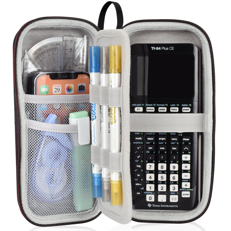 EVA Hard Case Compatible with Texas Instruments TI-Nspire CX II/TI-NSPIRE CX-II CAS,Portable Case for TI-84 Plus/TI-84 Plus CE/TI-83 Plus/TI-85/TI-89 Color Graphing Calculator - Grey