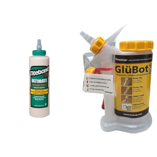Titebond III Ultimate Wood Glue, 16-Ounces #1414 & FastCap Glu-Bot Woodworkers Glue Bottle (16 Ounces)