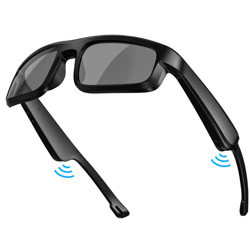 Smart Glasses, Polarized Bluetooth Sunglasses, Built-in Mic & Speakers, Voice Assistant, UV Protection Audio Sun Glass M8 Pro-black Lens