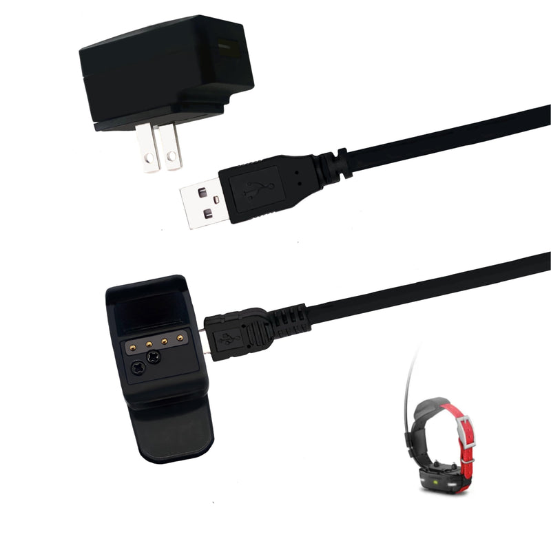 Charger Clip Sync Charger Adapter Cable for Garmin Dog Collar, GarminT5, GarminTT15, GarminTT10, Dog Tracking Collar with GPS Replacement USB Charging Cable Clip, USB Plug.