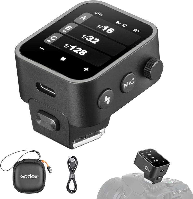 Godox X3-S Touchscreen TTL Wireless Flash Trigger for Sony Camera, 1/8000s HSS TTL TCM Function, Built-in Battery USB-C Charge Flash Transmitter Compatible with Sony A7IV A7C A7M3 A7R A7RIII