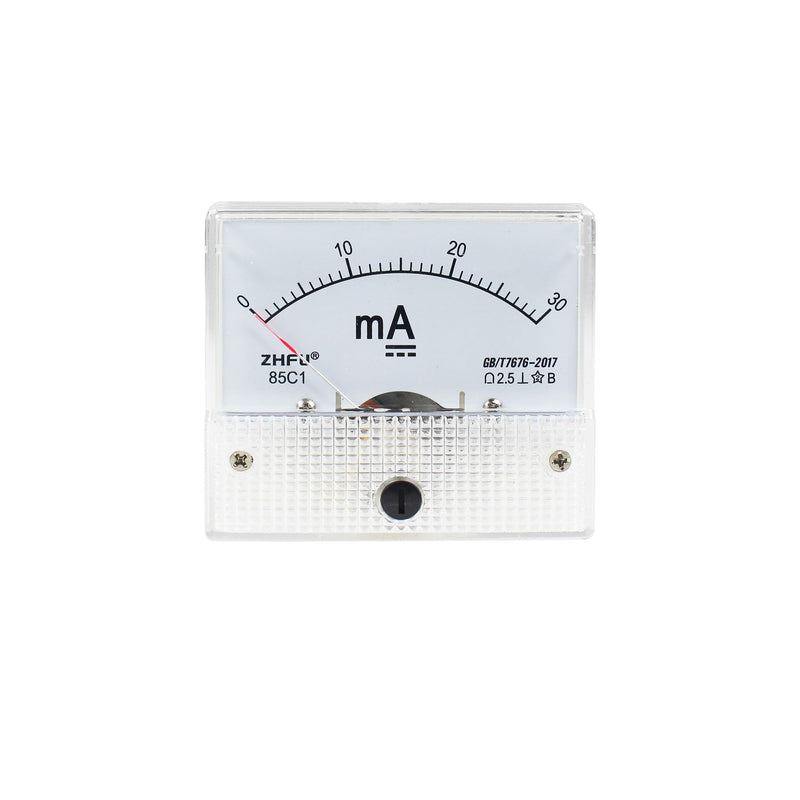 XUNKUNER Analog Current Panel Meter DC 0-30mA 85C1 Pointer Amp Ammeter 2.5 Accuracy for Auto Circuit Measurement Ampere Tester Gauge 30mA