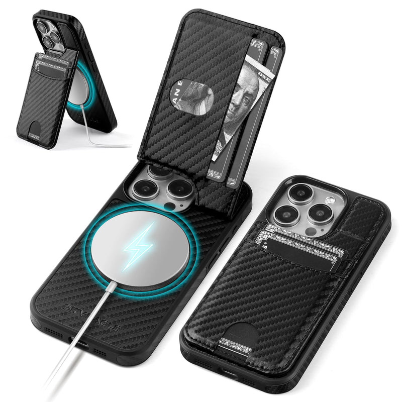 Compatible iPhone 12 Pro Max Wallet Case with Credit Card Holder【Compatible with Magsafe】 Women Men【RFID Blocking】 PU Leather flip Cover Protective case Suitable Apple 12 Pro Max,(Black) (Black)