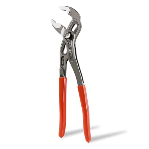 HAUTMEC 16-Inch Water Pump Pliers, Fast Adjustable Tongue and Groove Joint Pliers, V-Jaw with Comfort Grips, Rust-Proof CRV Steel Construction for Plumbing, Home Repair, and Pipe Fittings HT0369-PL 16 Inch