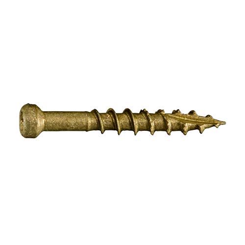 Tan XL1500 Trim Screws, 5lb, Approx. 1445 Pieces - #8 x 1-1/4" Durable Secure Serrated Thread Trim Screws, for Trim, Roofing, Construction, Repair #8 x 1-1/4"