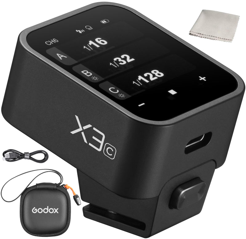 Godox X3C X3-C Flash Trigger for Canon Camera, 2.4G TTL Wireless OLED Touchscreen Transmitter, Support TTL Auto/Manual/Multi Flash, Built-in Lithium Battery USB-C Charge(XPro-C X2T-C XProII-C Upgrade)