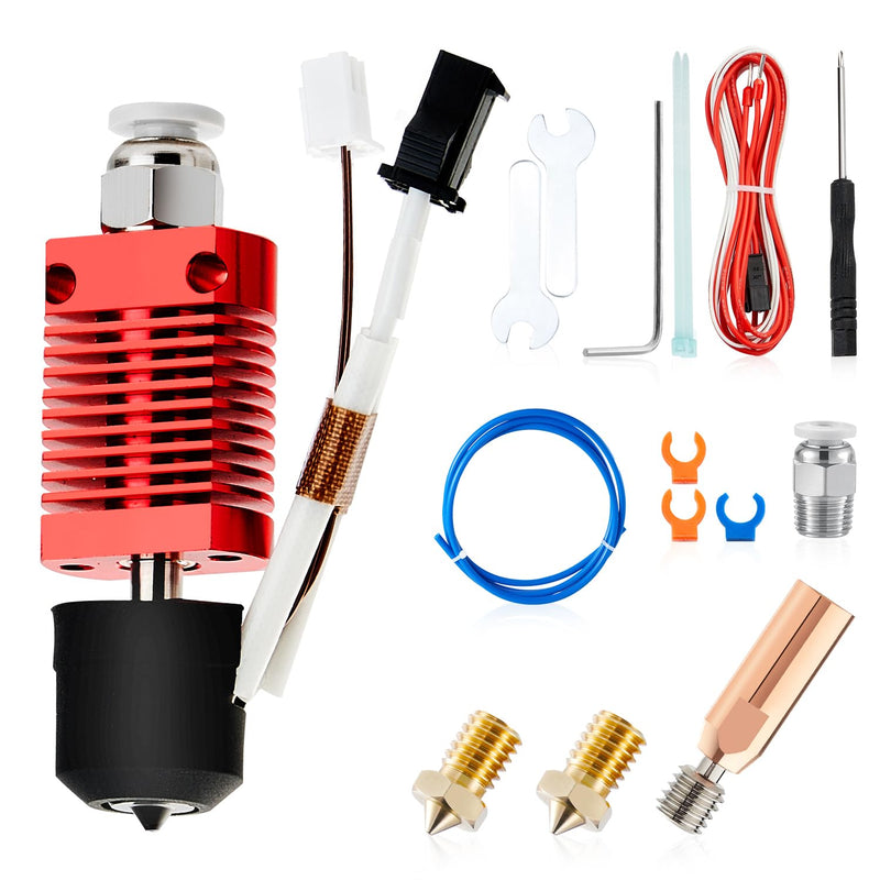 Ender 3 Hotend All-Metal Upgrade: 24V 60W CHC Hotend Ceramic Heating Core Compatible with Ender-3 V2/ 3 Pro/Max/ 5 Pro/Plus/ 6 / CR-10 Hot end Kit Replacment Red set G