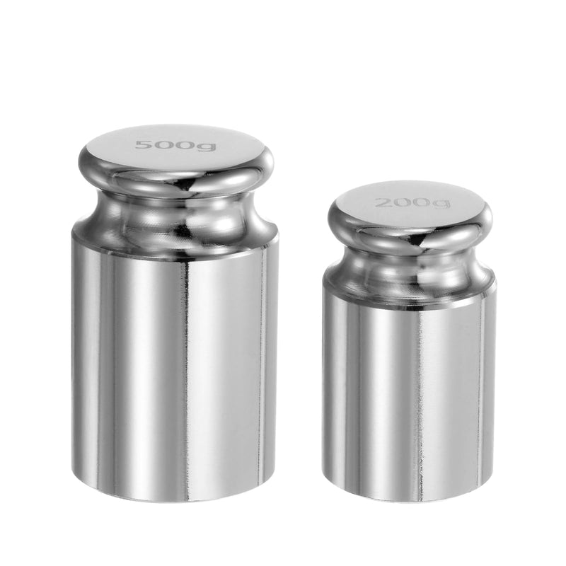 Quartzman Calibration Weights 200g 500g Pack of 2 | M1 precision chrome plated steel for digital scales