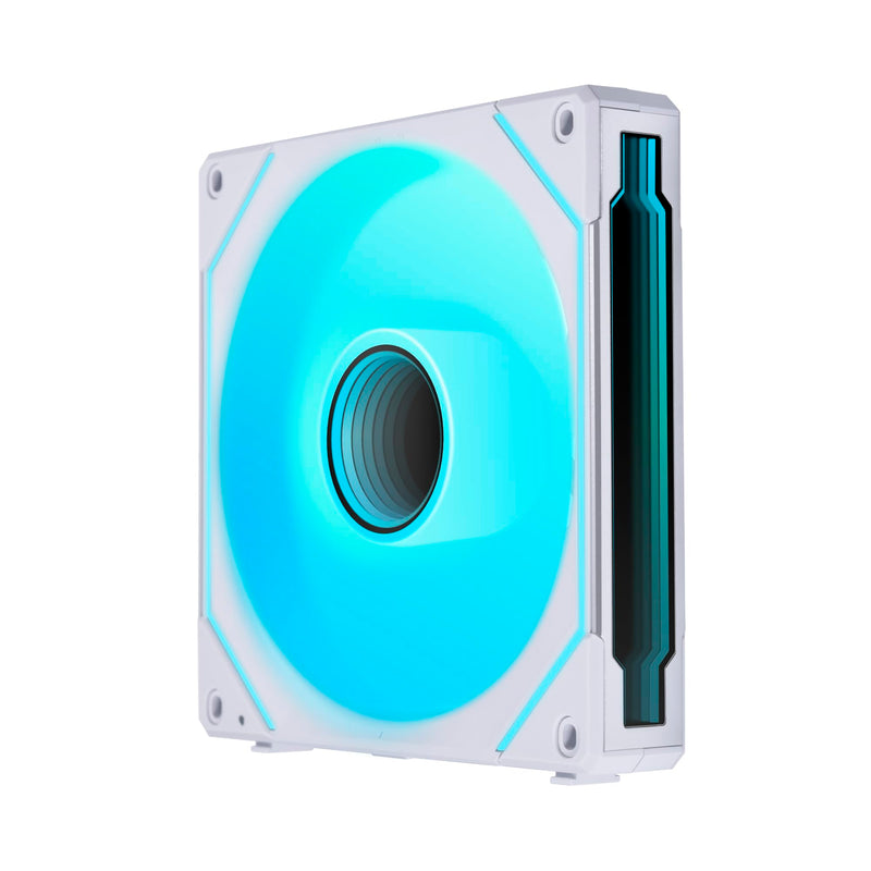Lian Li UNI Fan SL-Infinity 140 Reverse Blade-Single Pack-ARGB Fan-Daisy-Chain Design-Infinity Mirror-Customizable Lighting Effects-Without Controller-White-(14RSLIN1W) SLIN140-R Reverse Single Pack White