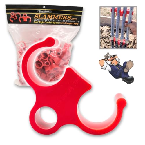 Rack-A-Tiers Slammers - Rigid/PVC Conduit Spacer with Support Hole, Keep Conduits in Place During Slab Work & Concrete Pour - 50 Pack (For 3/4-inch Conduits) (35075.RSWS)