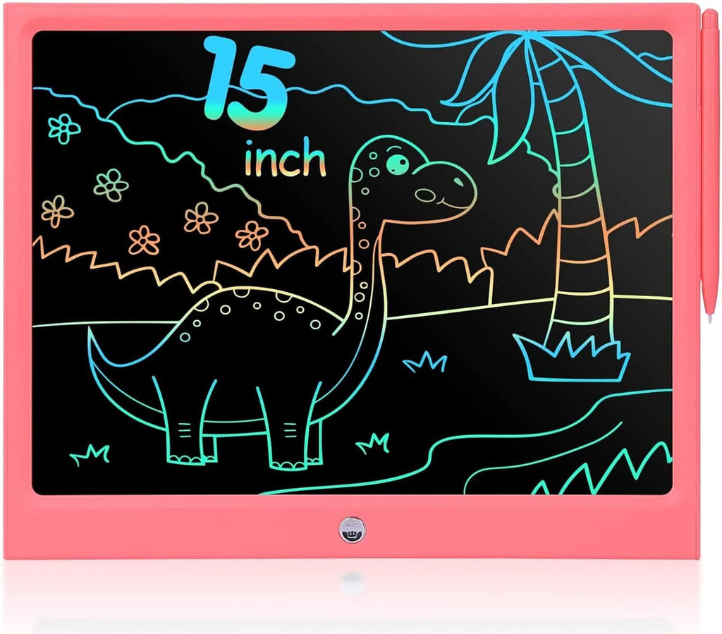 EooCoo 15 Inch LCD Writing Tablet for Kids, Electronic Colorful Screen Drawing Tablet Pad, Educational Magnetic Doodle Board Toys for 3 4 5-7 Years Old Kids, Easter Gifts for Boys and Girls,Pink