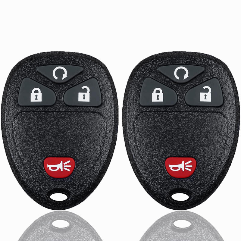 Keyless Entry Remote Car Key Fob Compatible with Chevy Silverado Avalanche Captiva Tahoe Traverse, GMC Sierra Acadia, 4 Buttons 2007-2015 Remote Start Replacement OUC60221/OUC60270 (2 Packs)