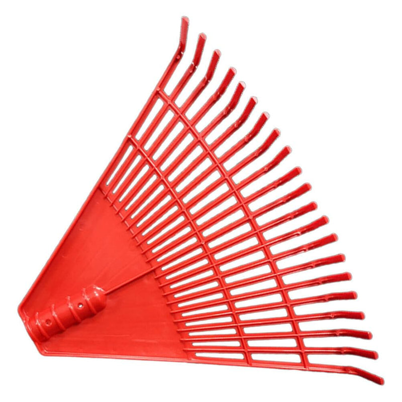 BESPORTBLE Plastic Rake Head 21 Tines Garden Leaf Rake Spring Shrub Grass Replacement Head for Garden Lawn Yard Patio Red