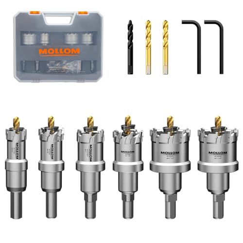 Mollom 6Pcs (19-35mm) TCT Heavy Duty Carbide Hole Saw Set 19-35mm 6
