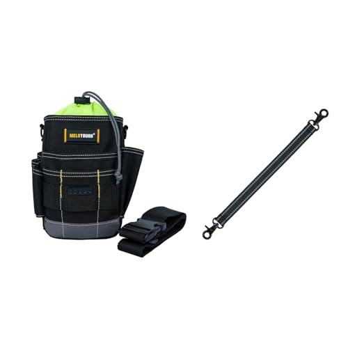 MELOTOUGH Tool Belt Pouches Electrician Tool Pouch with Belt Clip,Electrical Tape Holder Tape Thong with Trigger Snap Hook Electrical Tape Strap for Tool Bag, Tool Backpack, Tool Belt(Black)
