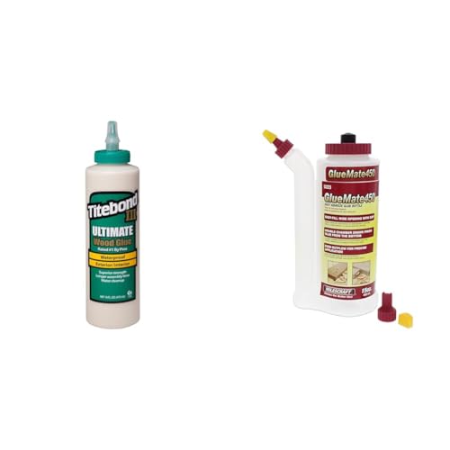 Titebond III Ultimate Wood Glue, 16-Ounces #1414 & Milescraft 5223 Glue Mate 450-15oz. (450ml) Precision Wood Glue Bottle 16 Ounce Wood Glue + Glue Mate 450-15oz.
