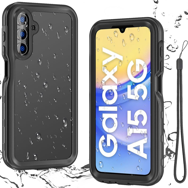 Miimall for Samsung Galaxy A15 5G Case Waterproof, [IP68 Underwater][14FT Military Dropproof] [Built-in Screen Protector] [Dustproof] Rugged Full Body Shockproof Phone Case for Galaxy A15 5G/4G 6.5"