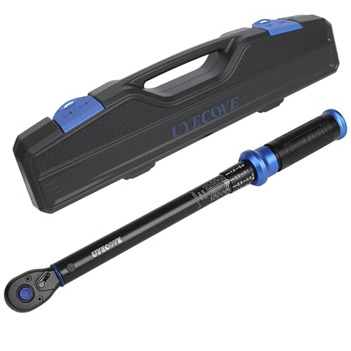 3/8-Inch Drive Click Torque Wrench, Dual-Direction Click Professional Torque Wrench 10-110FT.LB/13.6-135.6N.M, Dual Range Scales Graduated in FT.LB and N.M, Blue 3/8" 10-110 FT.LB