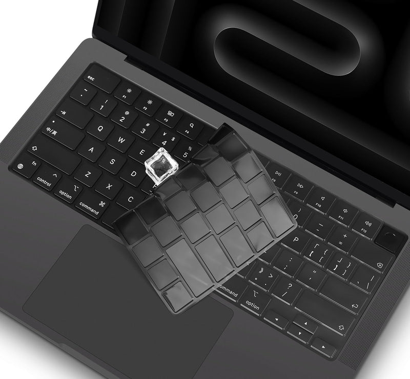 CaseBuy Premium Keyboard Cover for 2024 2023 MacBook Pro 14 16 inch M3 Pro/Max Chip Liquid Retina Display & Touch ID Keyboard Protector Accessories -Space Black MacBook Pro 14/16 Inch Space Black