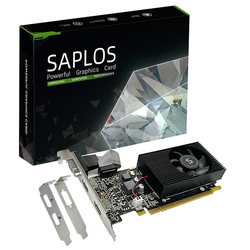 GT 730 2GB DDR3 128-bit, Dual HDMI, VGA, Low Profile Graphics Card, PC Video Card, Computer GPU for Working, Low Power, PCI Express x16, DirectX 11 2G-2HDMI+VGA