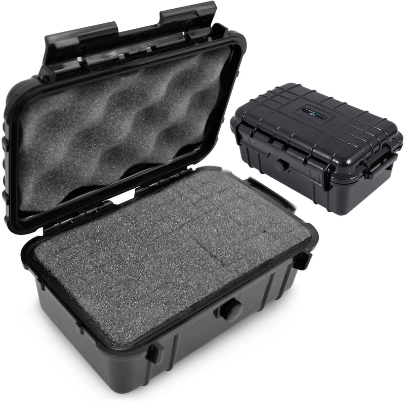 CASEMATIX 8" Waterproof Small Hard Case with Customizable Foam for Portable Electronics, Tools and Accessories - Hard Shell Small Plastic Case with Pre-Diced Travel Case Foam Interior 8"