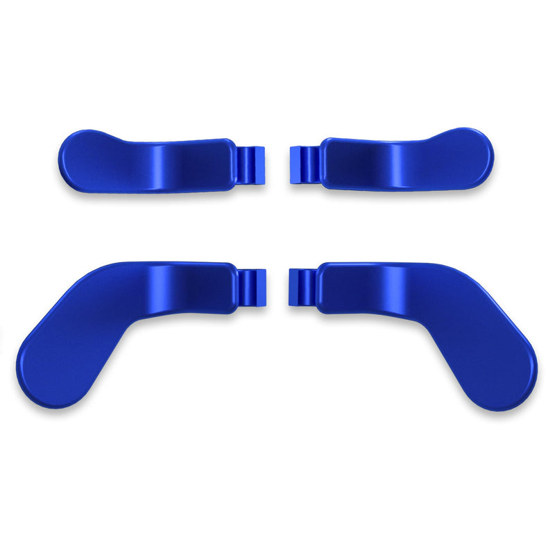 eXtremeRate 4 pcs Metallic Blue Stainless Steel Paddles, Replacement Interchangeable Hair Trigger Locks for Xbox One Elite, Xbox Elite Series 2 & Elite 2 Core Controller