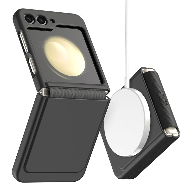 araree Aero Flex M Samsung Galaxy Z Flip 5 Case 【Improved Version】 with Hinge Protection, Compatible with Magsafe Accessories & Chager Anti-Fingerprint,Thin & Slim, Shockproof Slim Hard Case - Black